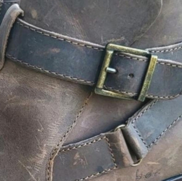 b.o.c Born Distress Leather Cognac Ankle Boot Brown Gray Western Women 8 Faywood - Picture 8 of 11